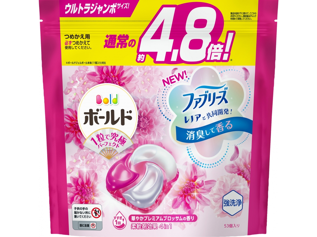 【BOLD】日本四合一洗衣膠囊53顆袋裝(淡雅花香)