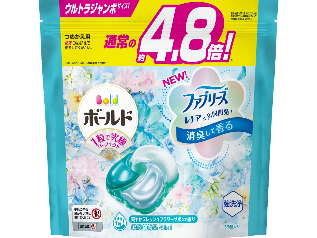 【BOLD】日本四合一洗衣膠囊53顆袋裝(清淨花香)
